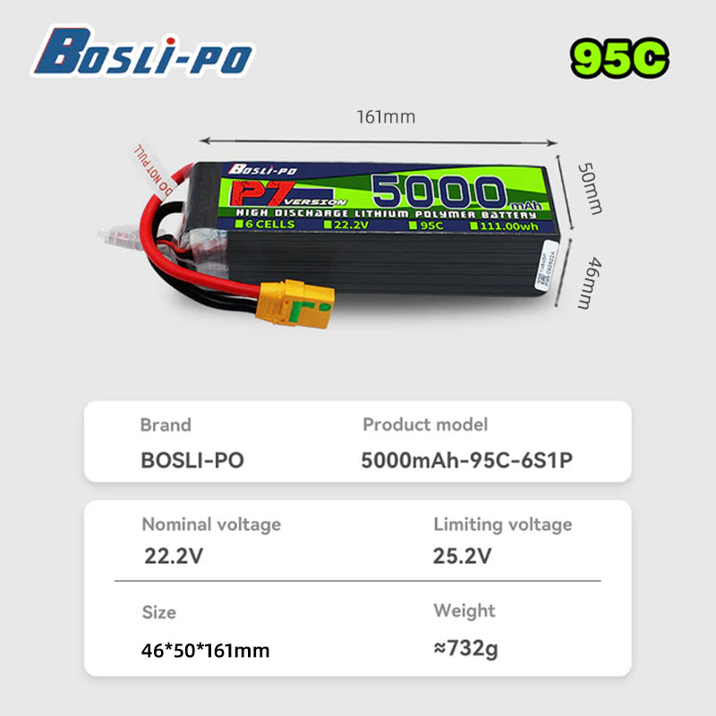 Boslipo P7 Version 5000mAh 95C - Drone Battery 4S review and price